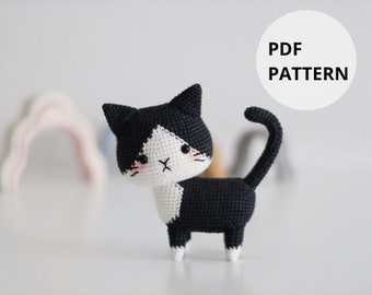 Tuxedo Cat Crochet Pattern Digital - Instant DIY Amigurumi PDF, Adorable Craft Idea