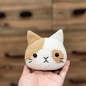 4 Cat Head Crochet Pattern Digital Instant DIY Amigurumi PDF, Adorable Designs image 6