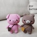 Digital Little Pig & Bear Crochet Pattern - Instant Download DIY Amigurumi Pattern in PDF File | Cute Crochet Pattern Ideas 