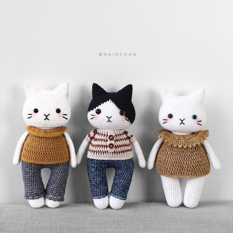 Adorable Oreo & Mochi the Cat Crochet Pattern by Hainchan image 2