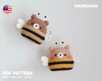 Honey Bee Bear Häkelanleitung PDF von HainChan - Anfängerfreundliches Häkelprojekt - Sofortiger digitaler Download