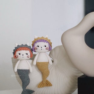 Little Miaumaid Häkelanleitung von Hainchan Charming Mermaid Cat Amigurumi, einfach zu befolgende PDF-Anleitung, sofortiger digitaler Download Bild 2