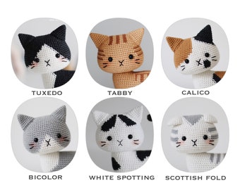 Bundle of 6 Crochet Cat Patterns - Unique Feline Amigurumi Collection by Hainchan, Instant Download PDF