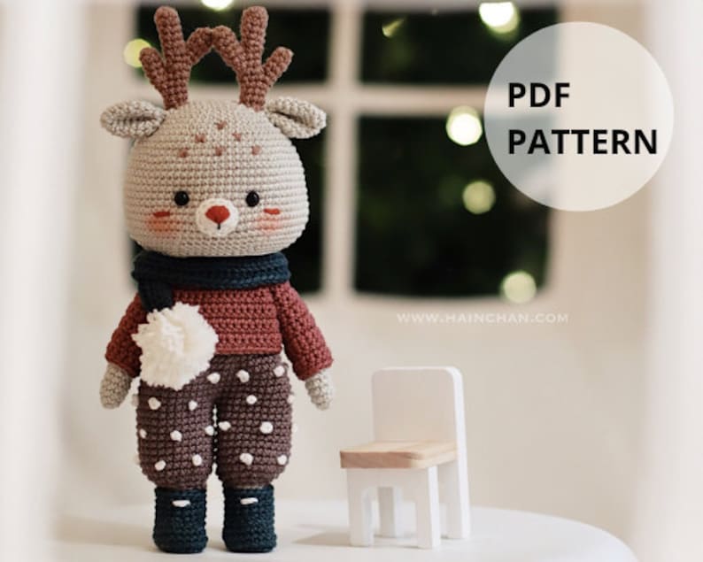 Hainchan's Daxton the Little Reindeer Crochet Pattern DIY Adorable Amigurumi image 1