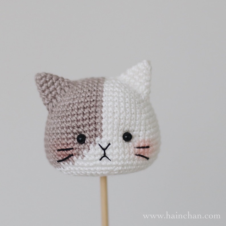 New Version: Four Cat Heads Crochet Pattern Digital Instant DIY Amigurumi PDF image 7