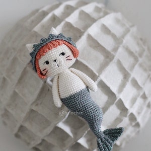 Little Meowmaid Crochet Pattern by Hainchan Charming Mermaid Cat Amigurumi, Easy-to-Follow PDF Guide, Instant Digital Download image 4