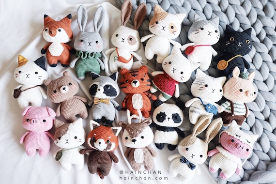 ぬいぐるみ・人形・置物 編みぐるみ 動物 まとめ売り 15人 セット売り 美品