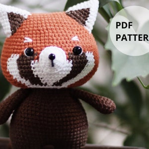 Crochet Little Red Panda Amigurumi Pattern - 17cm High - Perfect for Beginners | Hainchan