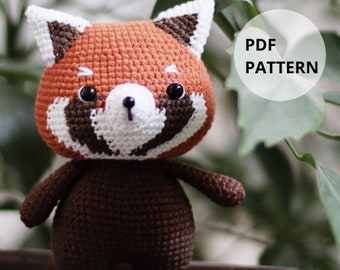 Crochet Little Red Panda Amigurumi Pattern - 17cm High - Perfect for Beginners | Hainchan