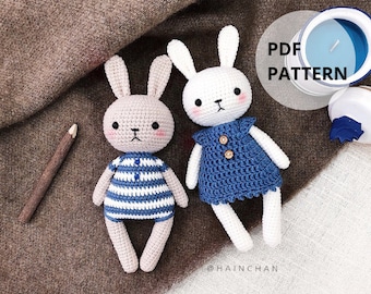 Bunny Couple Amigurumi Crochet Pattern | Hainchan