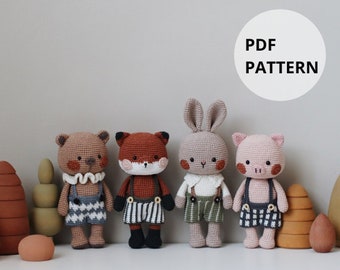 4 in 1 Digital Autumn boys Crochet Pattern Bundle - Instant Download DIY Amigurumi Pattern in PDF File | Crochet Pattern Ideas