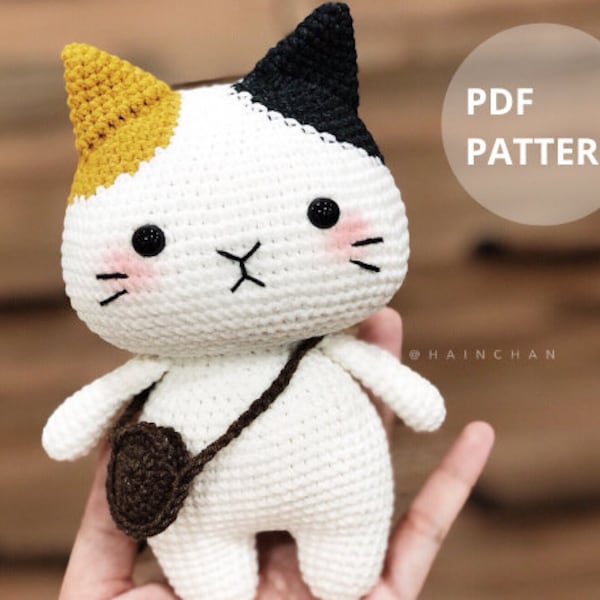 Tira le petit chat, motif numérique au crochet - PDF amigurumi bricolage instantané, design mignon