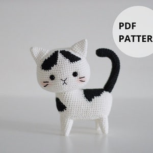 White Spoting Cat Amigurumi Crochet Pattern Bundle - Grey & Silver Tabby Patterns | Hainchan