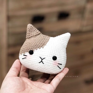 4 Cat Head Crochet Pattern Digital Instant DIY Amigurumi PDF, Adorable Designs image 3