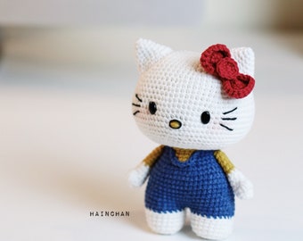 Charmant chaton au crochet par Hainchan - Guide amigurumi chat fantaisiste, téléchargement PDF instantané, tutoriel de jouet fait main