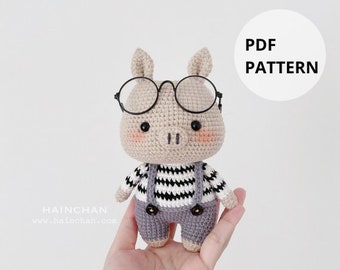 Digitale Joey het kleine varken haakpatroon - Instant Download DIY Amigurumi patroon in PDF-bestand | Leuke haakpatroonideeën