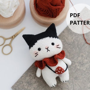 Mushroom Cat Crochet Pattern Digital Instant DIY Amigurumi PDF, Cute Design image 1