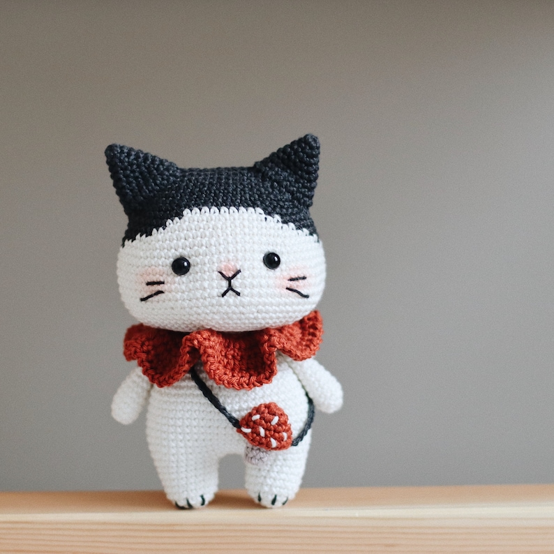 Mushroom Cat Crochet Pattern Digital Instant DIY Amigurumi PDF, Cute Design image 2