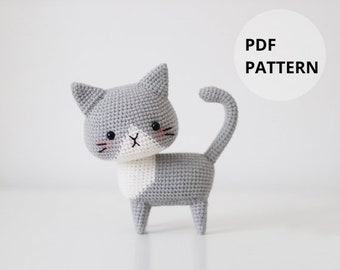 Bicolor Cat Crochet Pattern Digital - Instant Download, DIY Amigurumi PDF, Cute Design