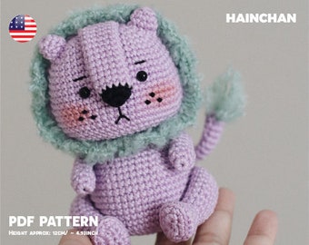 Patrón de crochet Cozy the Lion - Juguete Amigurumi hecho a mano - Tutorial de bricolaje de león relleno - Descarga instantánea en PDF