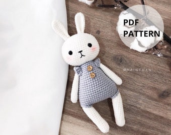 Lucy the Bunny - Detailed Amigurumi Crochet Pattern by Hainchan, Instant PDF Download