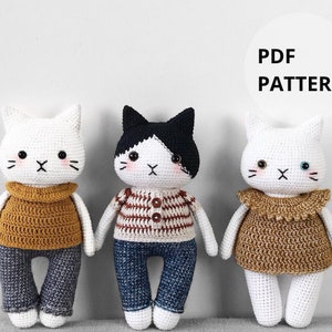 Adorable Oreo & Mochi the Cat Crochet Pattern by Hainchan