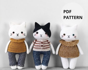 Adorable Oreo & Mochi the Cat Crochet Pattern by Hainchan