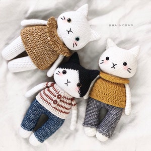 Adorable Oreo & Mochi the Cat Crochet Pattern by Hainchan image 3