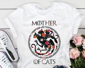 Gifts for Mothers Day T-Shirt Mother of Cats Funny Shirt for Cats Lovers Gift Gifts for Mom