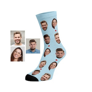 Custom Face socks (3 Faces) - Custom Photo Socks, Custom Socks, Personalise Socks, Custom Printed Socks, wedding gift, sibling, Best friends