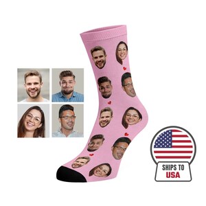 Custom Face socks (4 Faces) - Custom Photo Socks, Custom Socks, Personalize Socks, Custom Printed Socks, wedding gift, sibling, Best friends