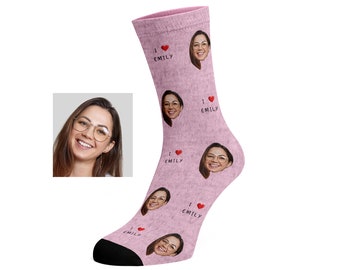 Custom Couple Socks (with name) - Custom Photo Socks, Custom Socks, Personalise Socks, Custom Printed Socks, wedding gift