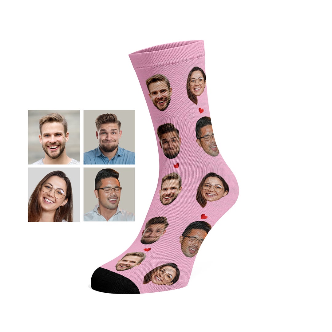 Custom Face Socks 4 Faces Custom Photo Socks Custom Etsy