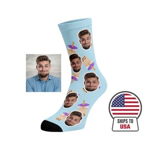 Custom Face Boba socks - Custom Photo Socks, Custom Socks, Personalize Socks, Custom Printed Socks, Picture Socks, Bubbletea