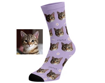 Custom Pet Socks (with name) - Custom Photo Socks, Custom Socks, Personalise Socks, Custom Printed Socks, dog socks, cat socks, animal