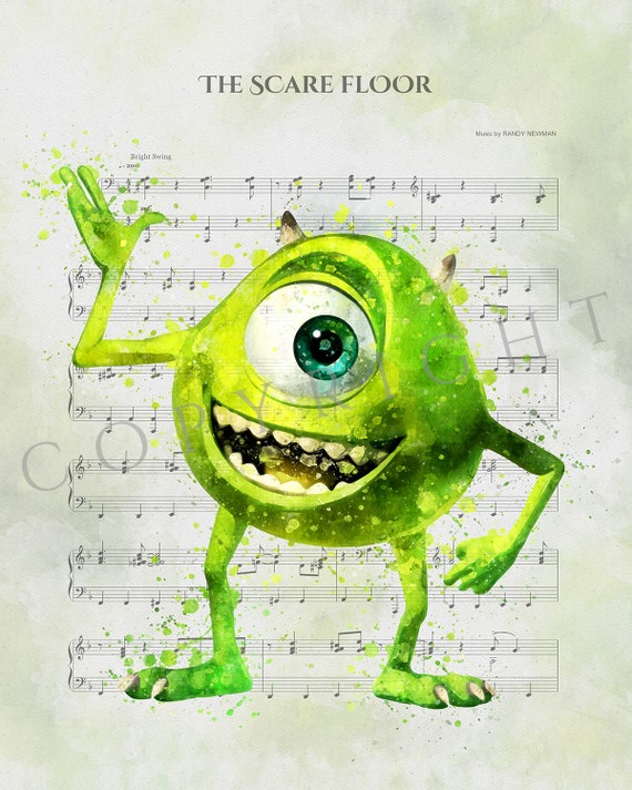 Monsters Inc Print Music Sheet Print Monsters Inc Poster Etsy