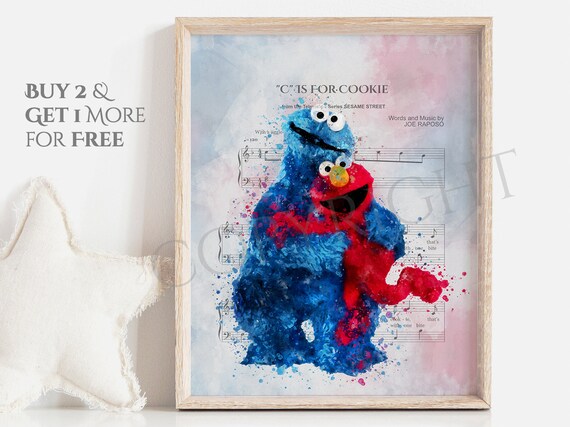 Sesame Street Print Music Sheet Print Sesame Street Poster Etsy