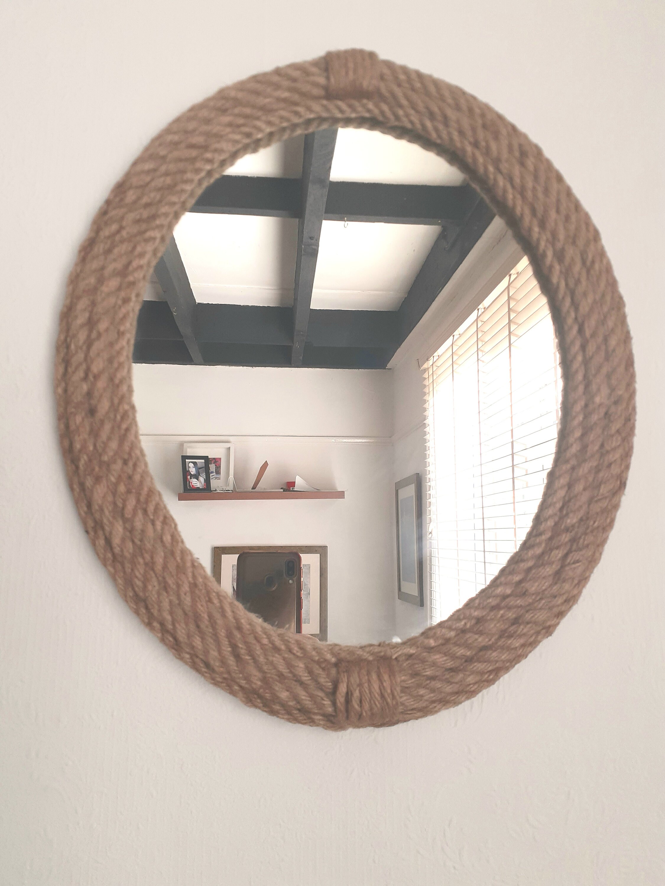 Nautical Inspired Jute Rope Mirror. 16 Inch X 13 Inch Etsy UK