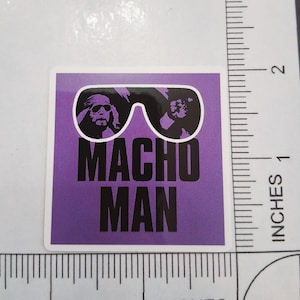 Macho Man Randy Savage WWF WWE 80s Wrestling Waterproof Glossy Vinyl Sticker decal Logo 2"x2"