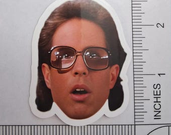 Jerry Seinfeld Thick Glasses Lloyd Braun Glossy Waterproof Sticker 2.5"x2"