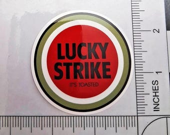 Lucky Strike Glossy Waterproof Logo Decal Sticker 2.5"x2.5"