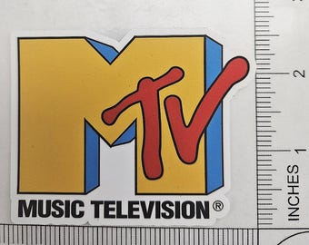 MTV Music 80s Retro Logo Waterproof Vinyl Decal Sticker 3.25"x2.5"