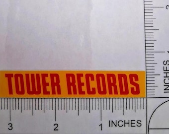 Tower Records Retro 80s 90s Waterproof Vinyl Logo Decal Sticker 3.25"x0.5"