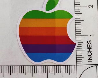 Apple Macintosh 80s 90s Retro Mac Multicolor Rainbow Waterproof Glossy Vinyl Sticker decal Logo 2.5"x2"
