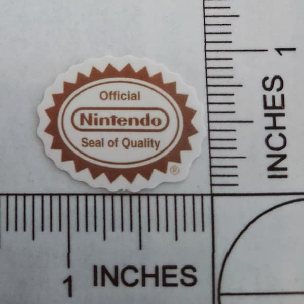 2x Nintendo Seal of Quality 80s Retro TRANSPARENT Vinyl Sticker Decals 1.25"x1"