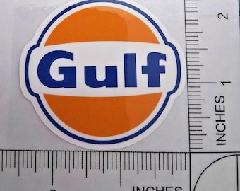 Gulf Oil Retro Glossy Waterproof Logo Decal Sticker 2.5"x2.5"