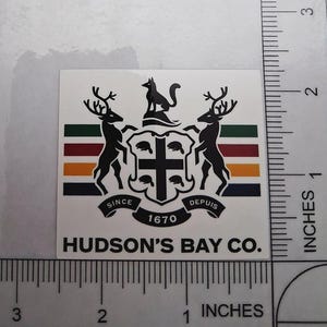HBC Hudson&#39;s Bay Company Glossy Waterproof Logo Decal Sticker 2.5&quot;x2.25&quot;