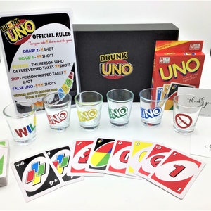 Drunk UNO Game Set - 6 shot glasses