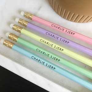 Engrave Your Name Pencil Set - Engraved Pencils Teacher Appreciation Gift Name Pencils Back to School Class Gifts Set of 5, 10, or 25 pack