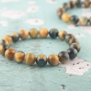 Natürliche golden blaue Tigerauge 10 MM, Stapeln Edelstein Heilung Armband, 8mm Tiger Edelstein Schmuck Yoga Geschenk Chakra Meditation